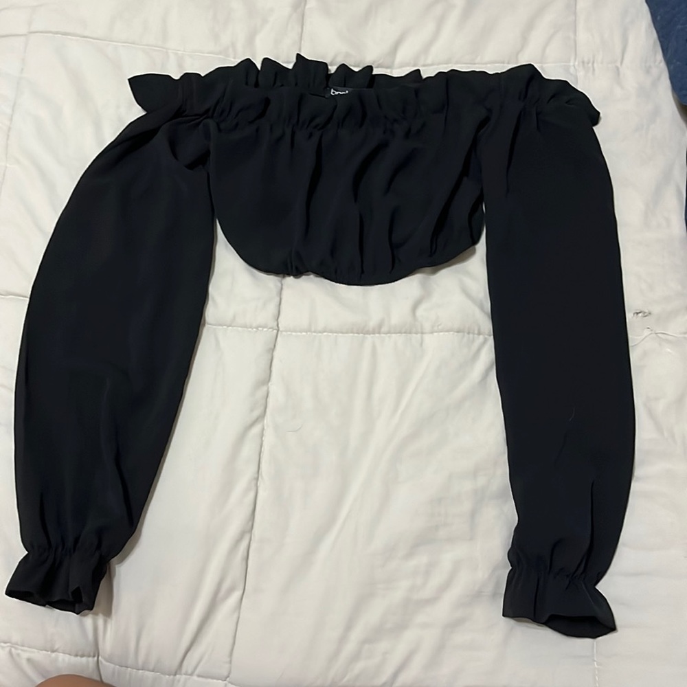 Boohoo womens cropped long sleeve